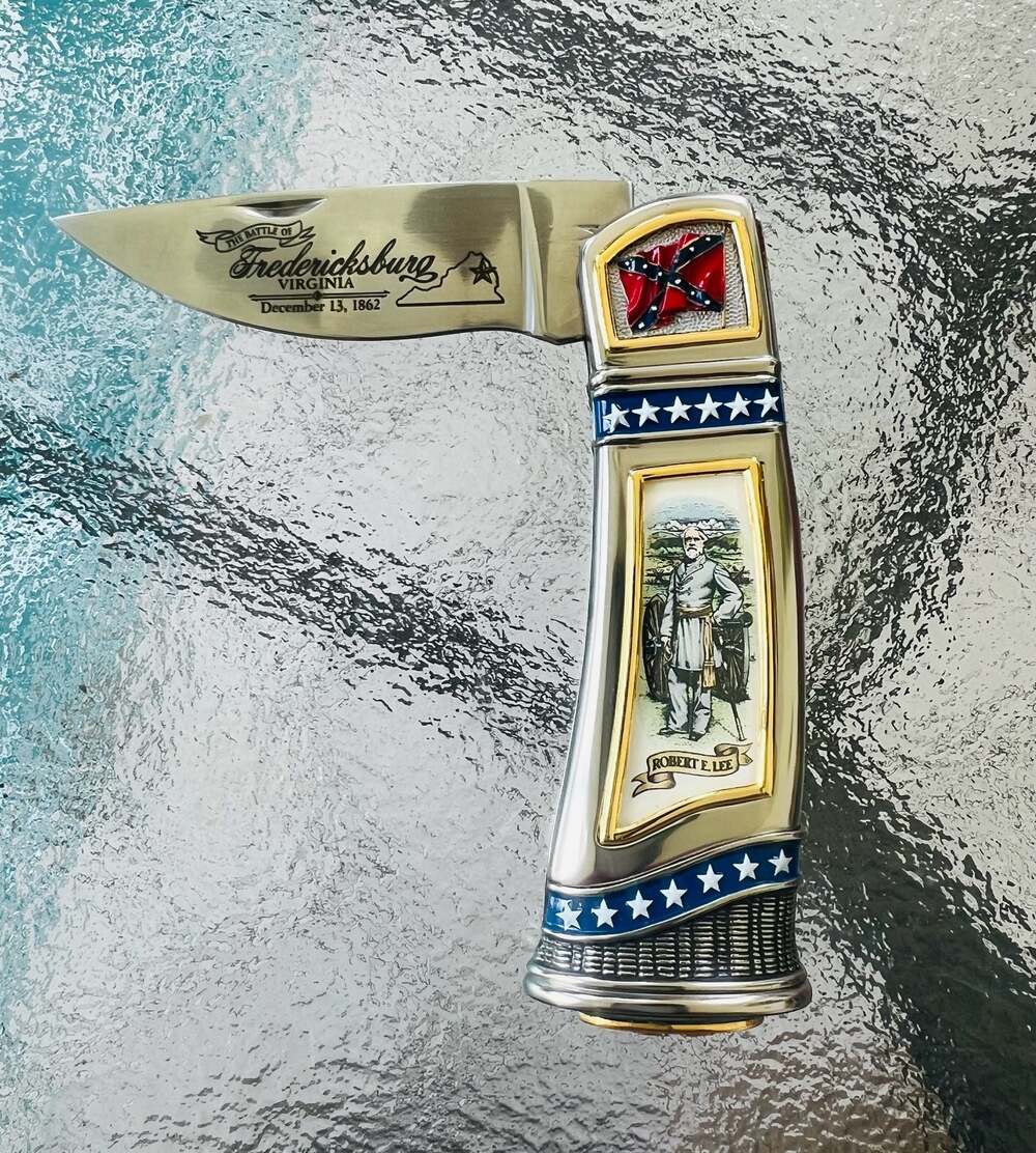 Vintage Franklin Mint Robert E. Lee Battle of Fredericksburg Collector Knife